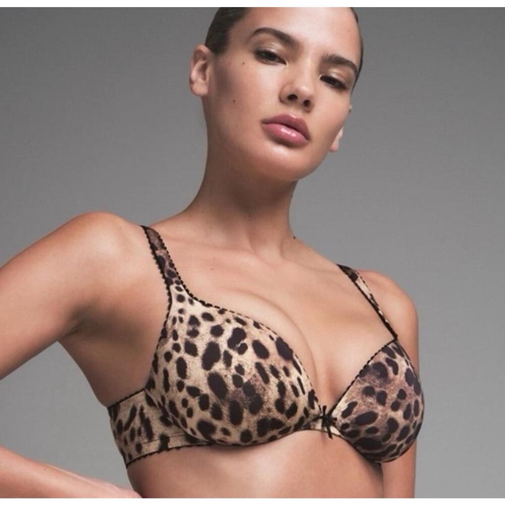 36B DOLCE&GABBANA X SKIMS TEARDROP PUSH-UP BRA LEOPARD - Picture 2 of 6